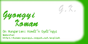 gyongyi koman business card